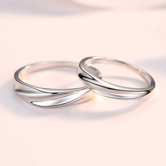 Stripe Silver Couple Ring