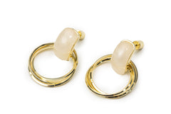 Golden Round Drop Earrings