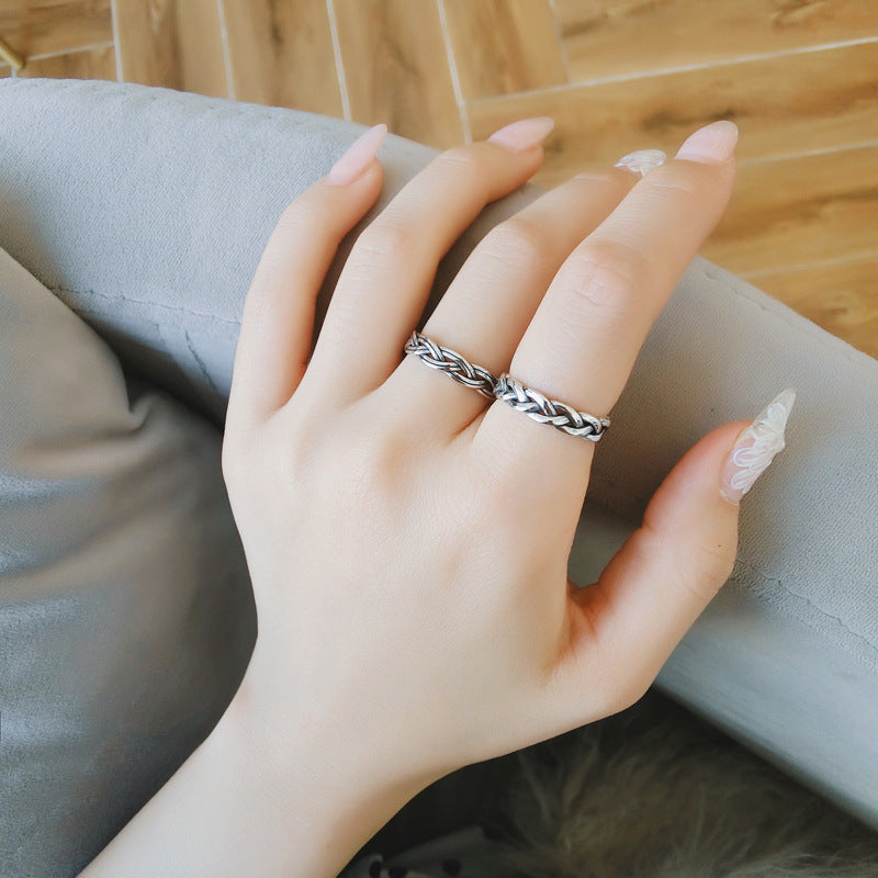 Twist Braid Silver Ring