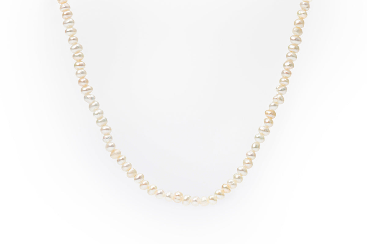 Row Necklace with Tiny Freshwater Pearls