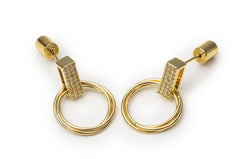 Golden Egyptian Round Drop Earrings