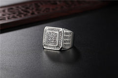 Simple Atmospheric Fashion Zircon Encrusted Men's Titanium Ring Jewelry Wholesale