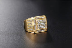 Simple Atmospheric Fashion Zircon Encrusted Men's Titanium Ring Jewelry Wholesale
