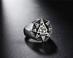 Norse Triangle Symbol Men's Titanium Steel Ring - Wholesale Foreign Trade Jewelry