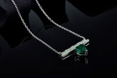 Emerald Colour Balance Love Enamel Necklace