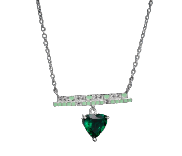 Emerald Colour Balance Love Enamel Necklace