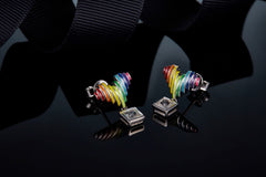 Rainbow Heart Enamel Stud Earrings