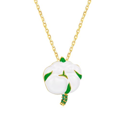 Golden Cotton Enamel Necklace for Women