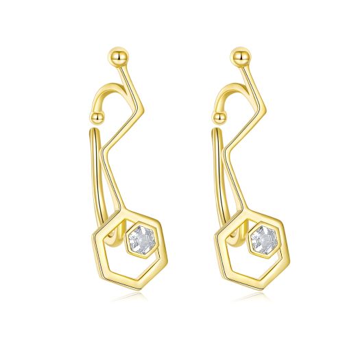 Molecule Structure Shape Zircon Ear Bone Clips