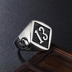 Halloween No.13 Skull Titanium Steel Ring for Men