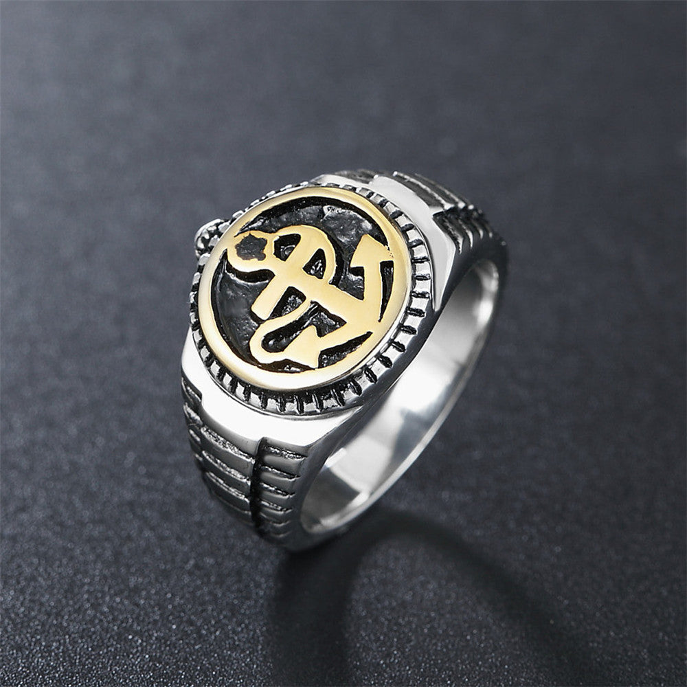 Nautical Anchor Stainless Steel Men's Ring