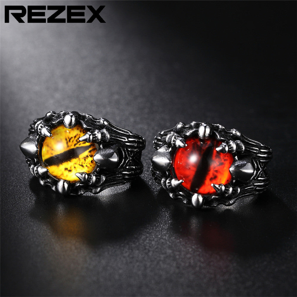 Halloween Wizard Ghost Eyes Titanium Steel Ring for Men