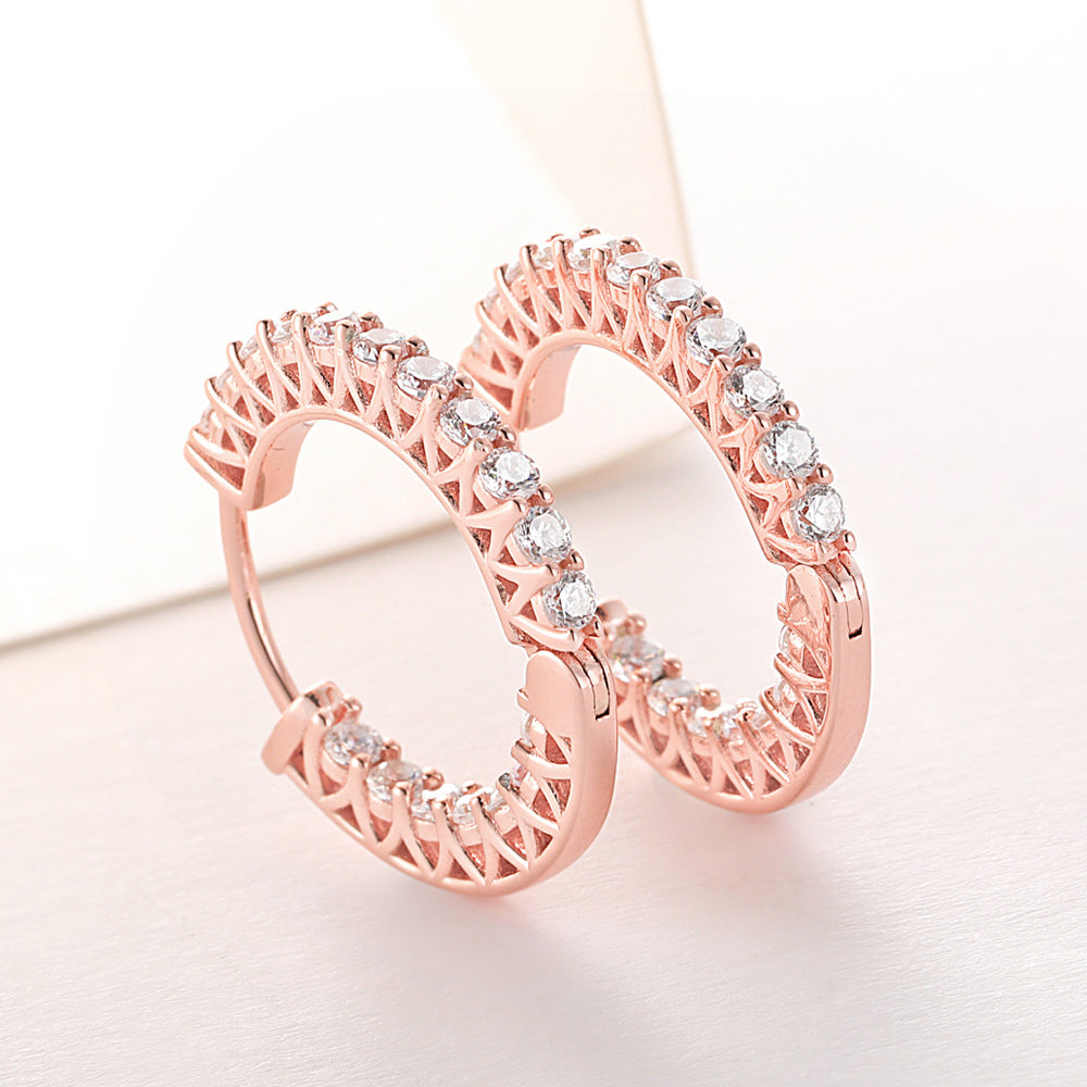 Zircon Silver Hoop Earrings for Women