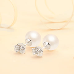 Single Pearl Silver Studs Earrings for Women