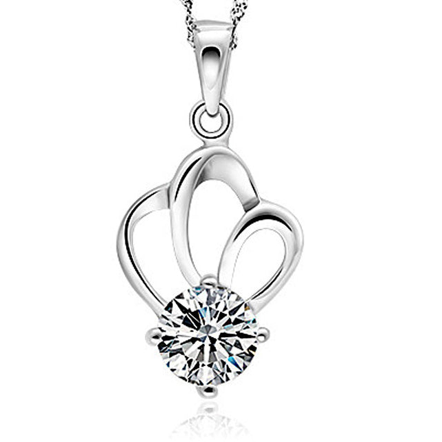 (Pendant Only) Silver Crown with Zircon Silver Pendant for Women