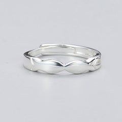 Kissing Fish Silver Couple Ring for Women