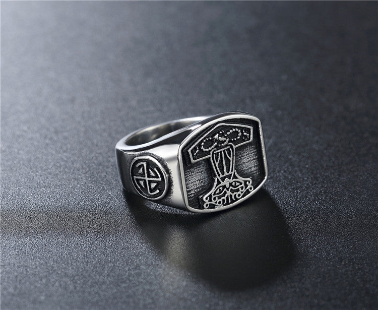 Viking Titanium Steel Men's Ring