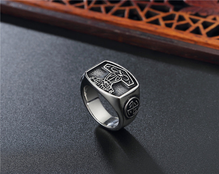 Viking Titanium Steel Men's Ring