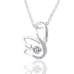 (Pendant Only) Zircon Swan Silver Pendant for Women