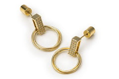 Golden Egyptian Round Drop Earrings