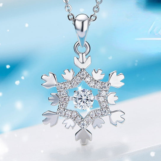 (Pendant Only) Snowflake with Zircon Silver Pendant for Women