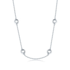 Small Round Zircon Silver Necklace for Women