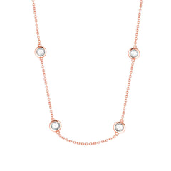 Small Round Zircon Silver Necklace for Women