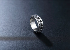 Vintage Car Chain Men's Titanium Steel Ring