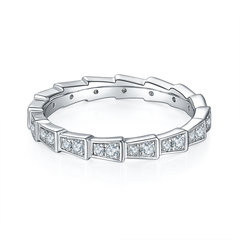 0.5Carat Moissanite Snake Bones Silver Ring