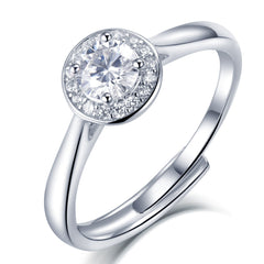 Soleste Halo Round Cut Moissanite Engagement Ring