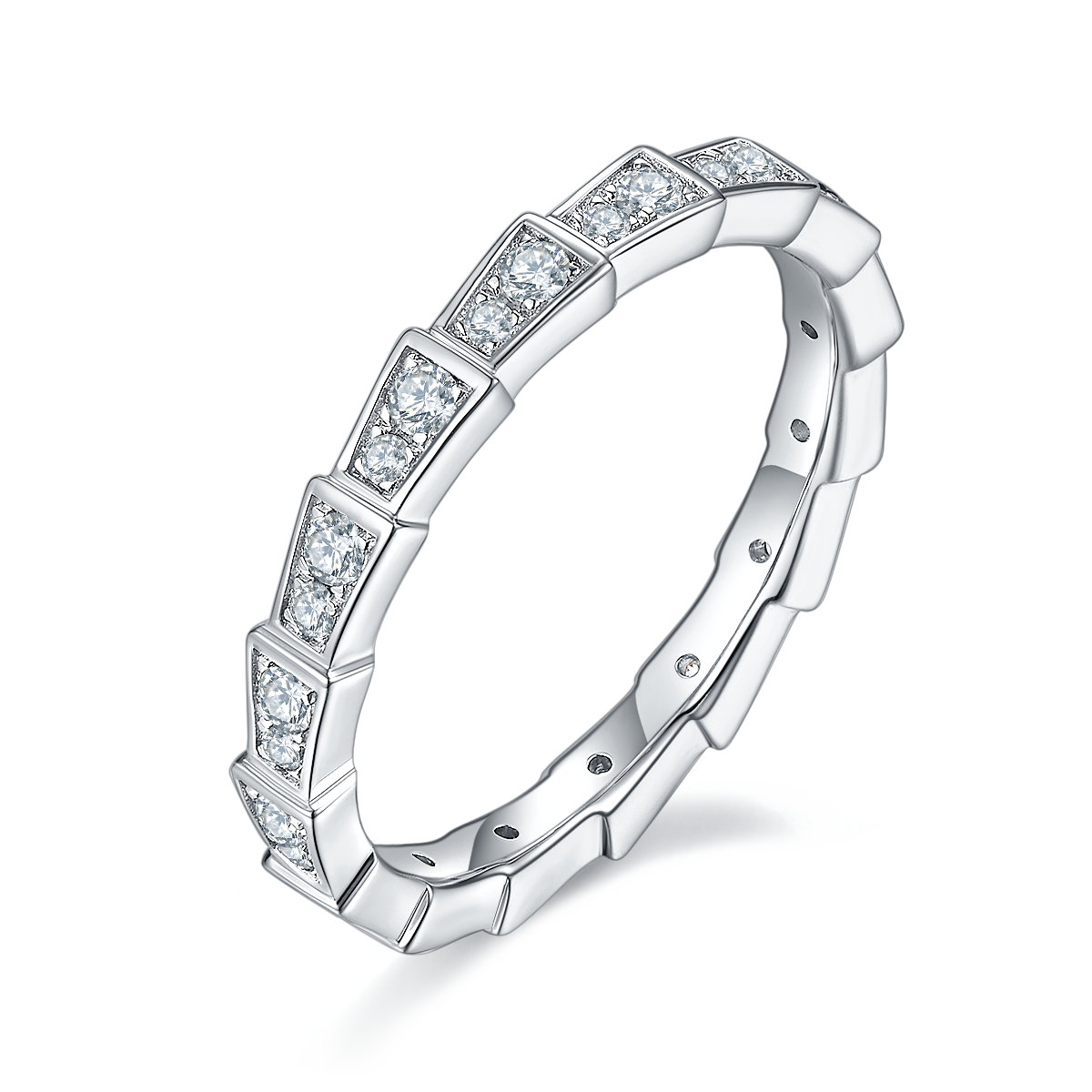 0.5Carat Moissanite Snake Bones Silver Ring