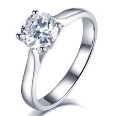 Solitaire 1.0 Carat Round Cut Moissanite Engagement Ring