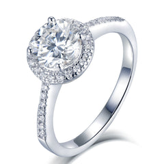 Cathedral Halo 1.0Carat Round Moissanite Ring