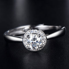 Soleste Halo Round Cut Moissanite Engagement Ring