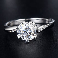 Twisted Arm Love Six Prongs 1.0 Carat Moissanite Engagement Ring