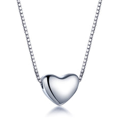 Heart Pendant Silver Necklace for Women