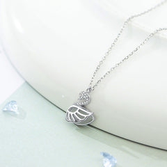 Zircon Swan Pendant Silver Necklace for Women