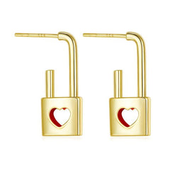 Love Lock Enamel Earrings for Women