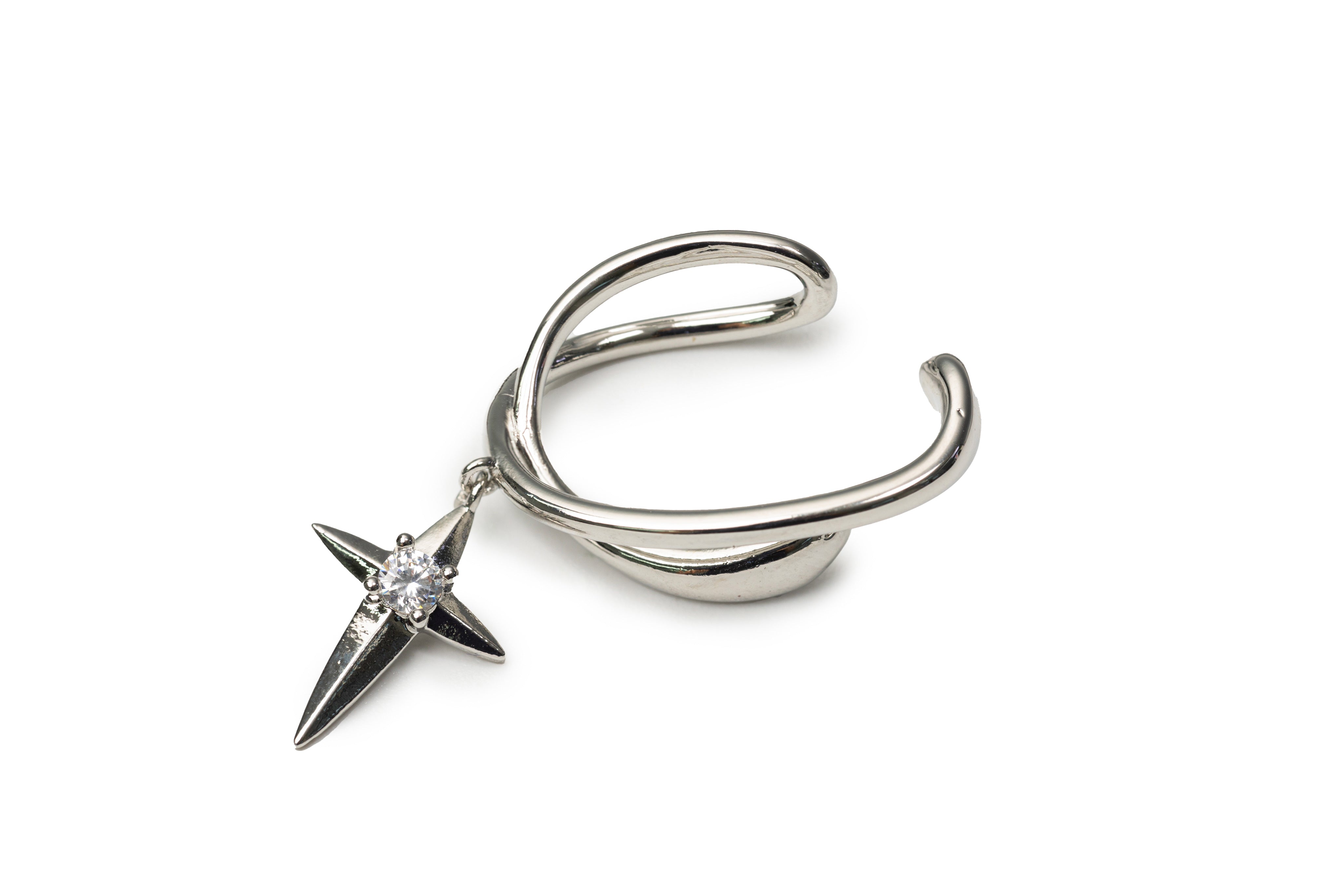 Single Cross Star C Shape Ear Clip