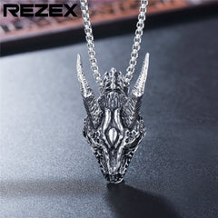 Monster Sheep Head Titanium Steel Necklace for Men