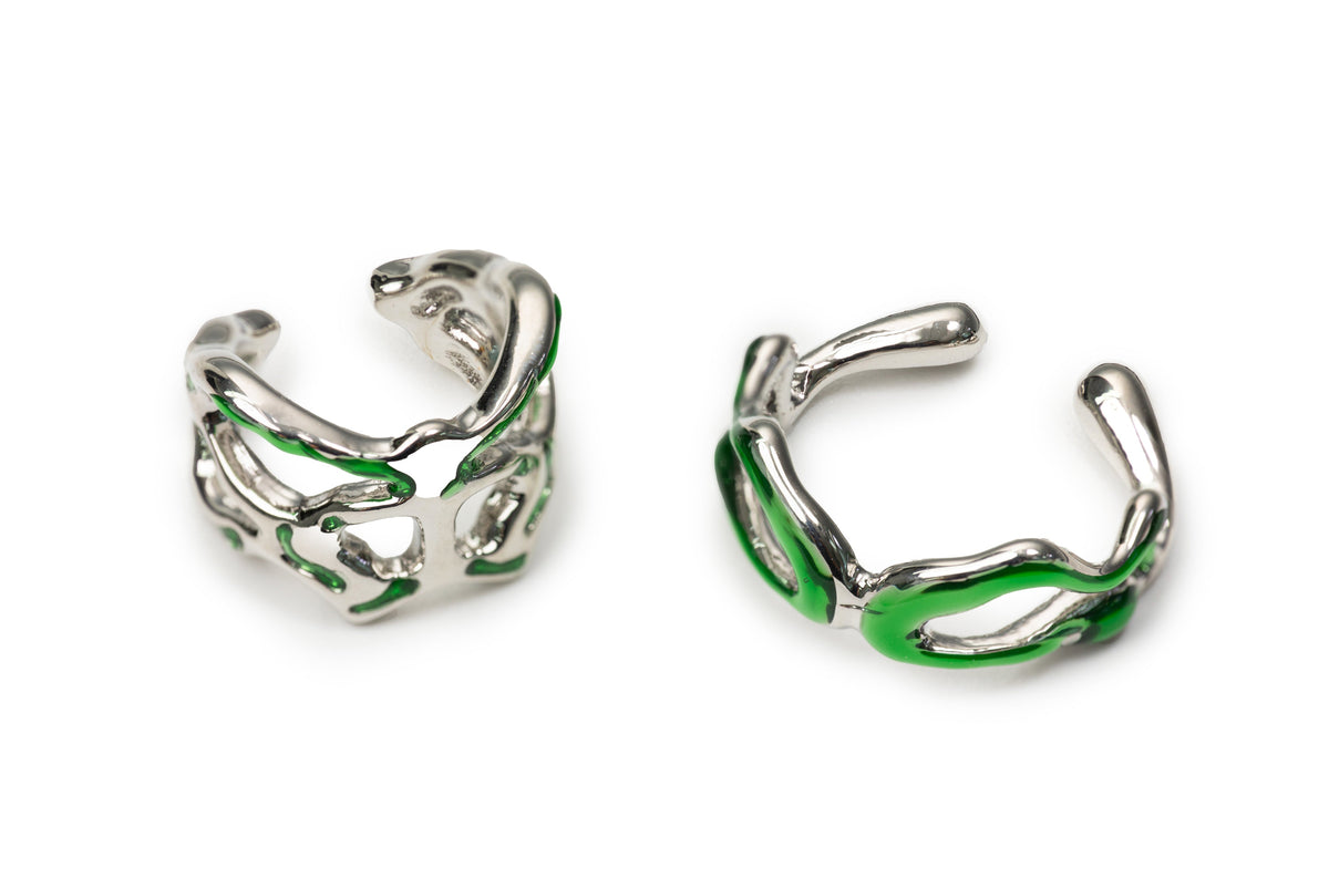 Silver Monster Ear Clips