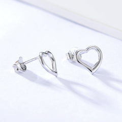 Heart-shape Silver Studs Earrings for Women