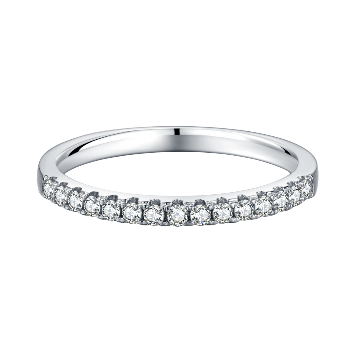 0.33Carat Round Cut Moissanite Half Eternity Ring