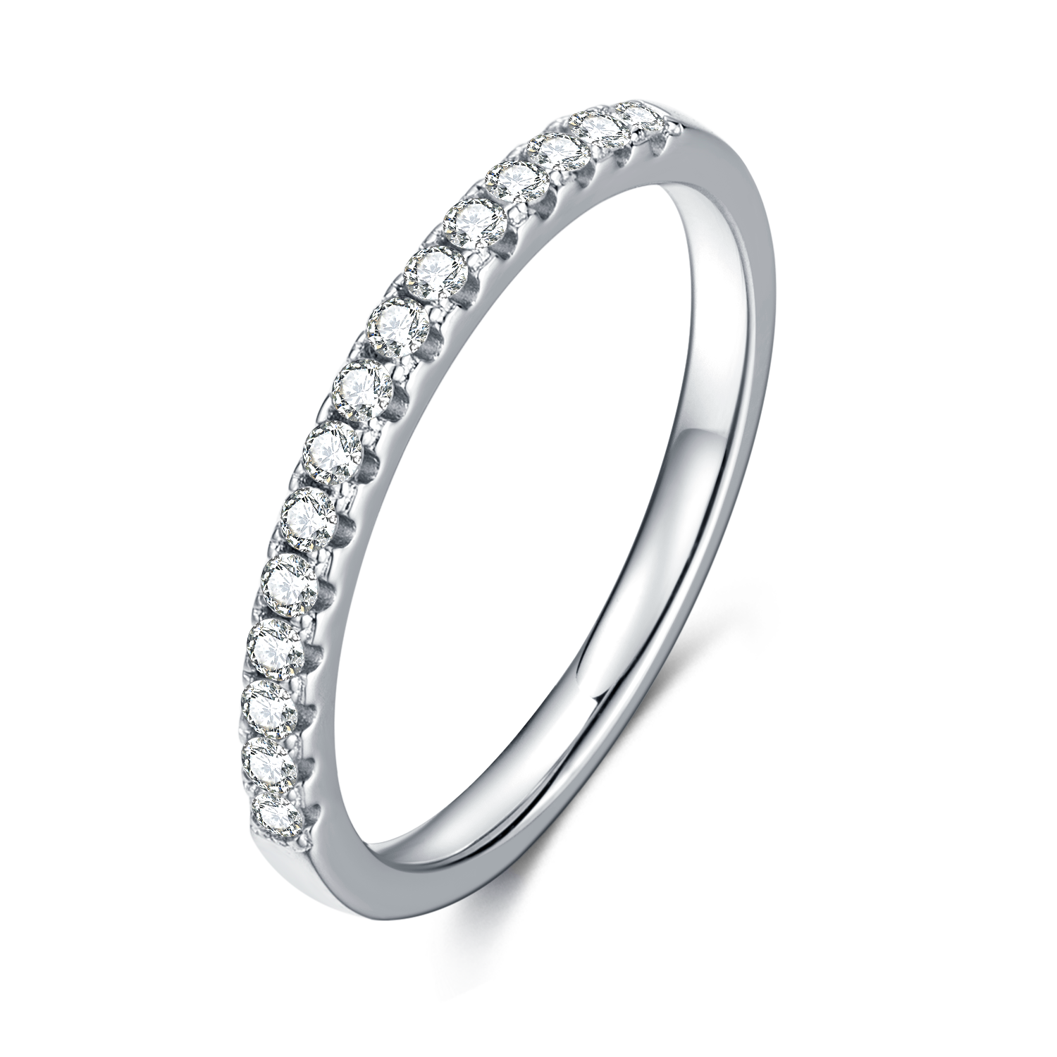 0.33Carat Round Cut Moissanite Half Eternity Ring