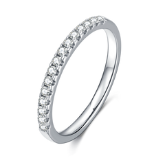 0.33Carat Round Cut Moissanite Half Eternity Ring