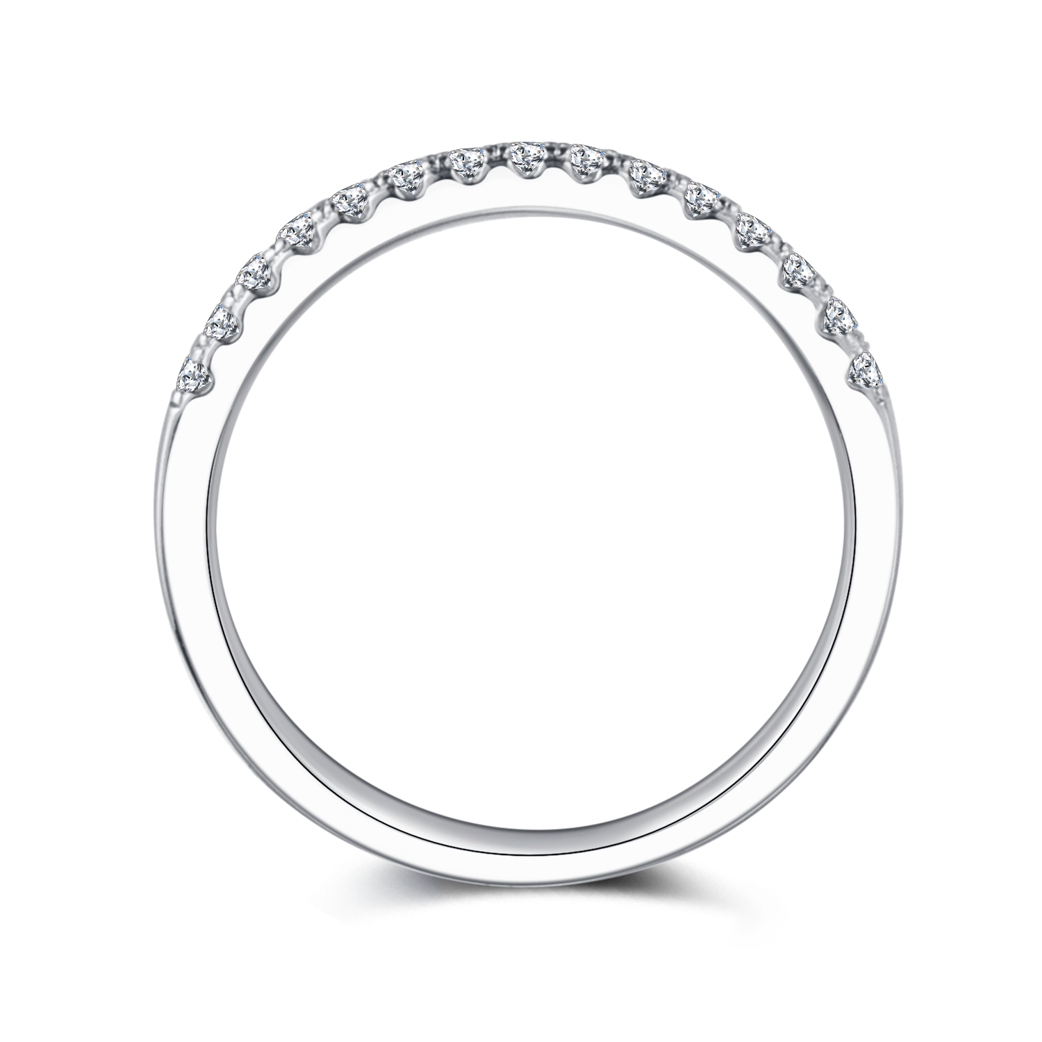 0.33Carat Round Cut Moissanite Half Eternity Ring