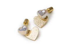 Golden Heart with Heart Drop Earrings