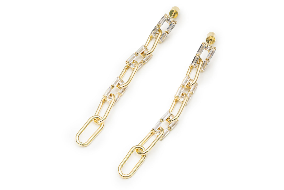 Golden Long Chain Drop Earrings