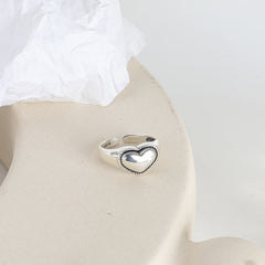 Heart Shape Opening Sterling Silver Ring