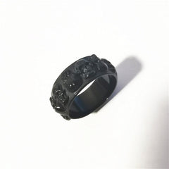 Halloween Beading Skull Titanium Steel Ring for Men